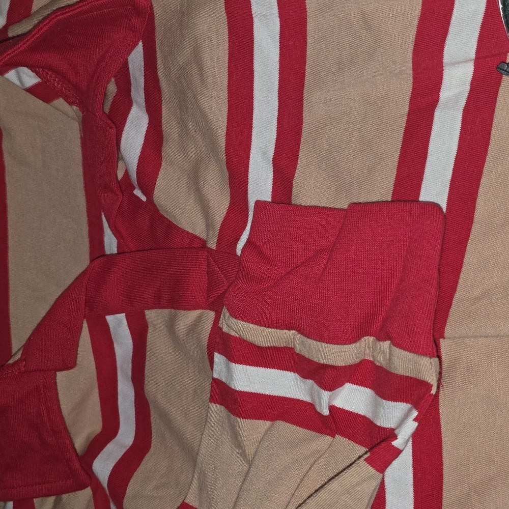 Stranger things. Striped Long Sleeve Polo Crop Shirt - Picture 3 of 3